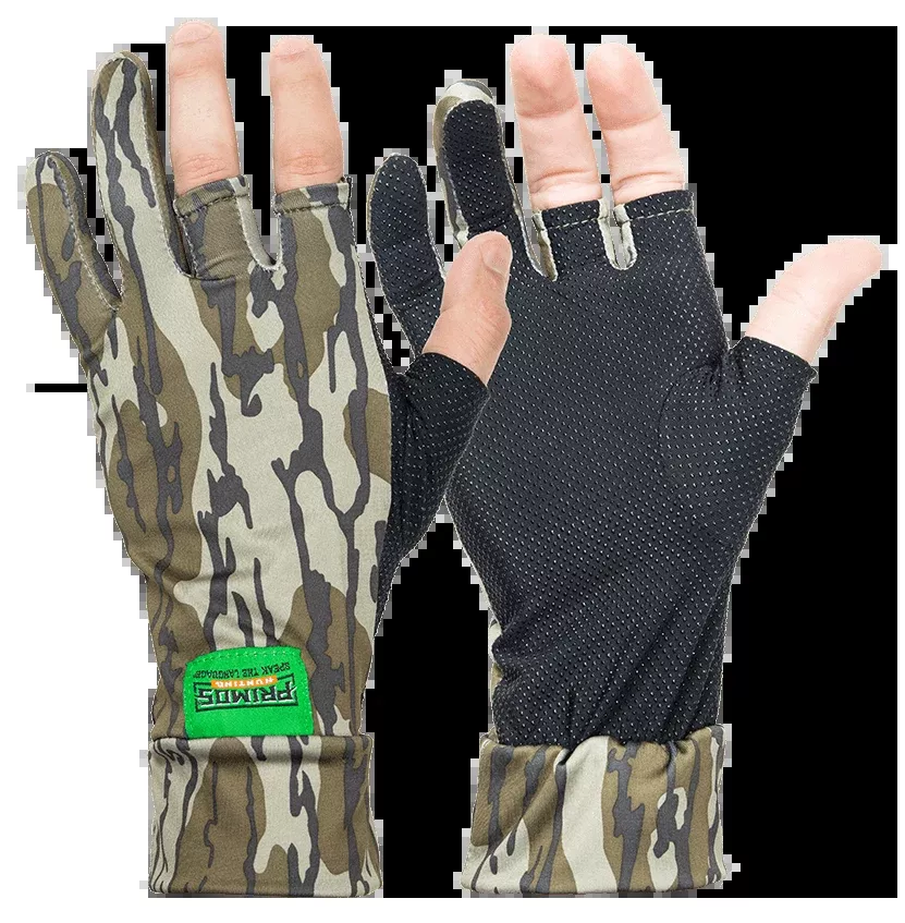 Primos Stretch Fit Mossy Oak Original BottomLand Fingerless Neoprene Gloves OSFA