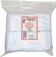 Pro Shot Gun Care Flannel Gun Cleaning 500 Count Patches (12- 16- Gauge, 3- Inch Sq.), White
