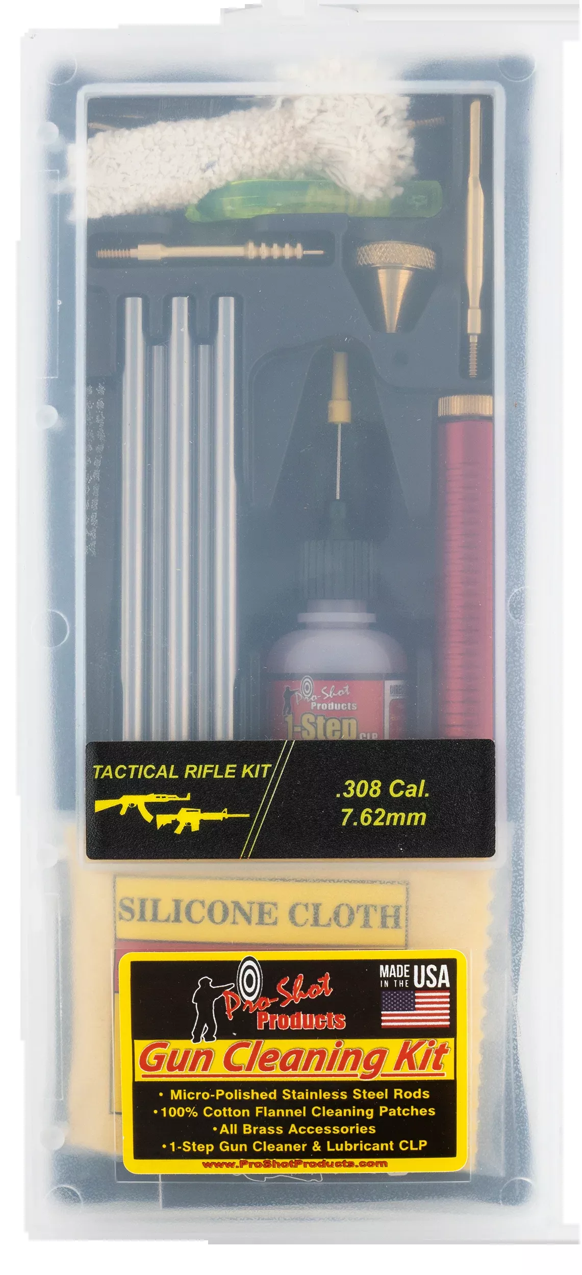 Pro-Shot TR308KIT Tactical Classic Box Kit .30 Cal Multi-Caliber Rifle Cleaning Kit