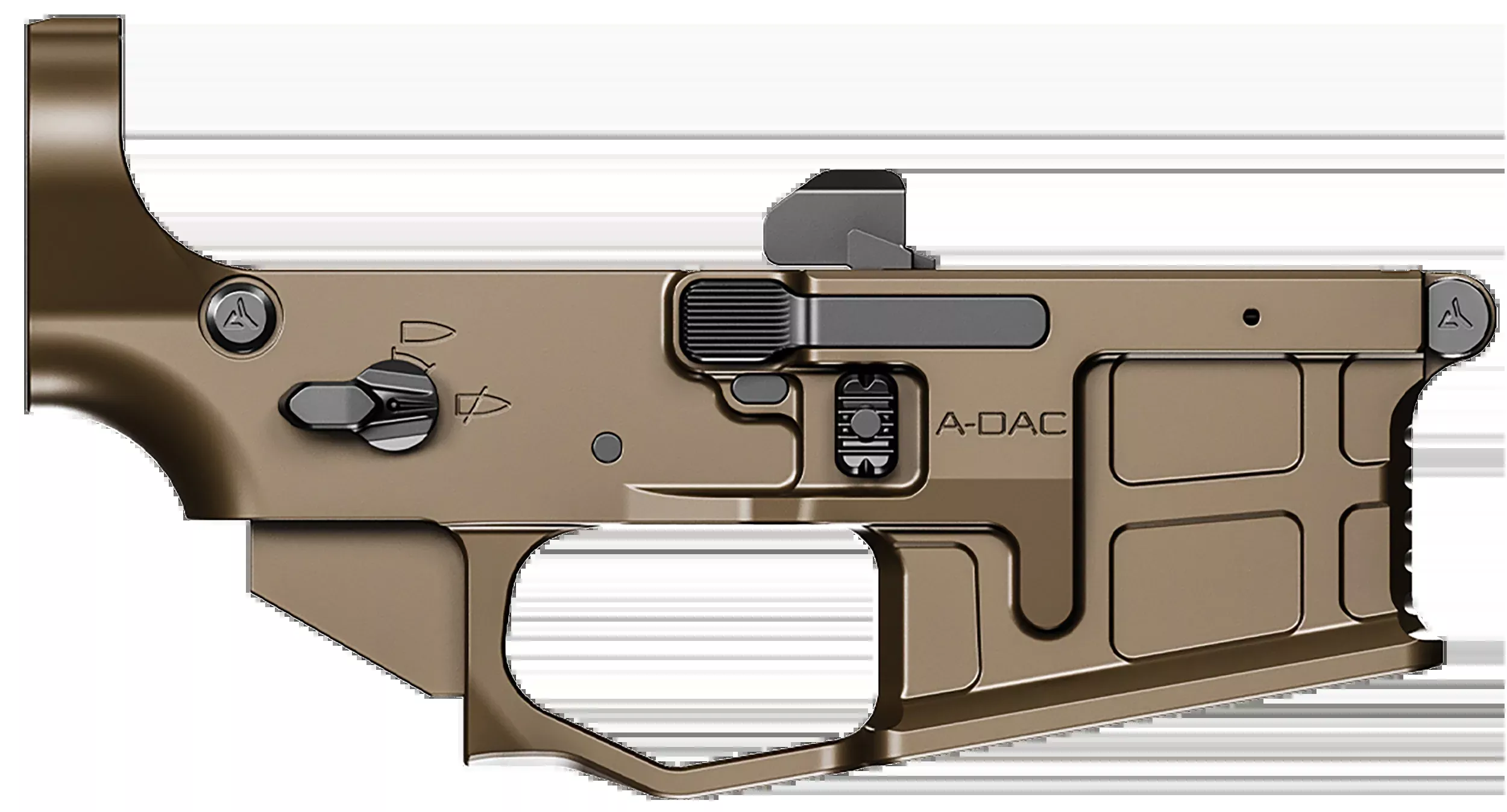 Radian Weapons A-DAC 15 Ambidextrous AR-15 Lower Receiver, Billet 7075-T6, Brown Cerakote R0389