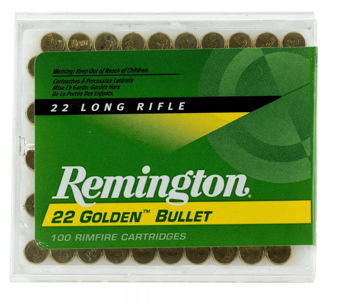 Remington Ammunition 21276 Golden Bullet22LR 40gr Plated Lead Round Nose 100 Per Box/50 Case