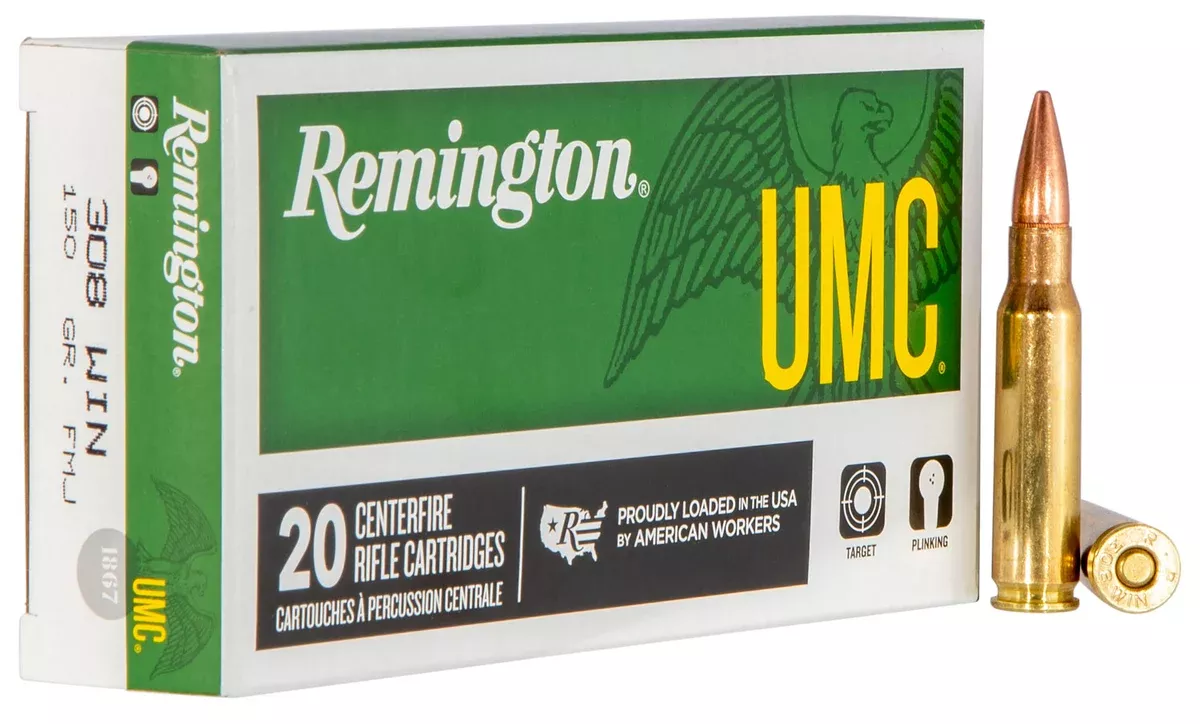 Remington Ammunition 23715 UMC308Win 150gr Full Metal Jacket 20 Per Box/10 Case