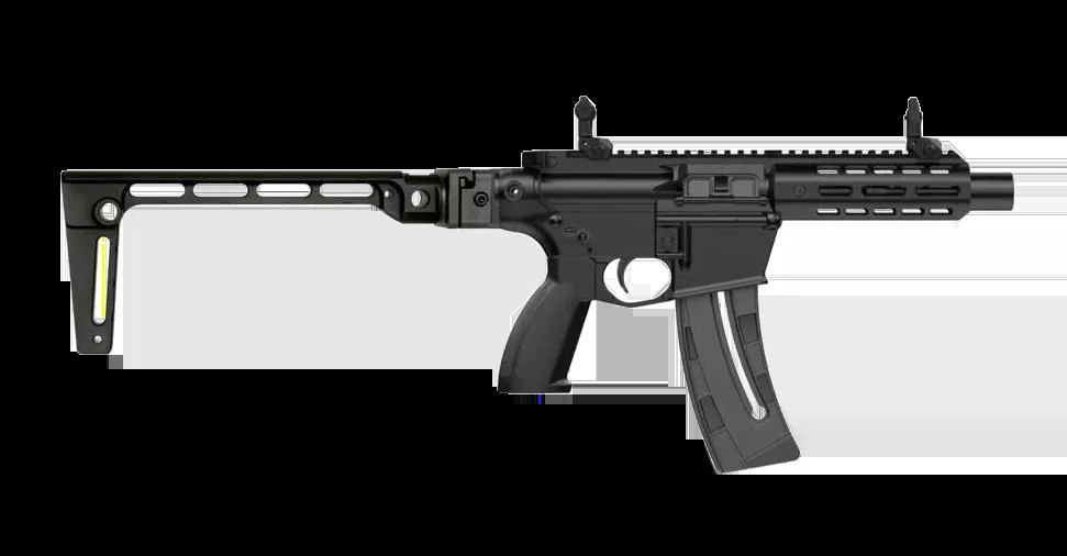 Retay USA RA1522PSTBLKMLOK RA1522 22 LR 25+1 8" Black Threaded Barrel, Black Polymer Frame w/Picatinny Rail, M-LOK Handguard, Black Polymer Grip, Black Folding Stock