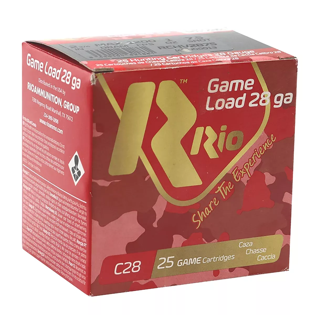 Rio Ammunition RC288 Top Target28 Gauge 2.75" 3/4 oz 8 Shot 25 Per Box/ 10 Cs