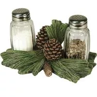 River's Edge Pinecone Glass Salt And Pepper