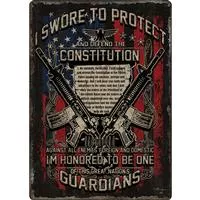 River's Edge Products " Guardians Of Constitution " Tin Sign 12 Inches By 17 Inches