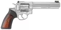 Ruger 1773 Gp100 357 Mag 6 " Barrel 7rd Cylinder, Satin Stainless Steel Frame, Cushioned Rubber With Hardwood Insert Grip, Transfer Bar Safety