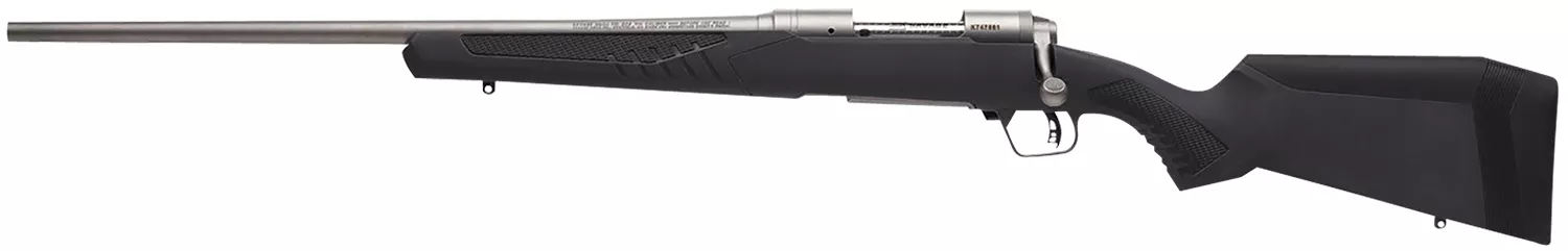 Savage Arms 57086 110 Storm Full Size 243 Win 4+1 22″ Matte Button-Rifled Barrel, Matte Drilled & Tapped Stainless Steel Receiver, AccuStock Matte Gray Synthetic Stock, Left Hand
