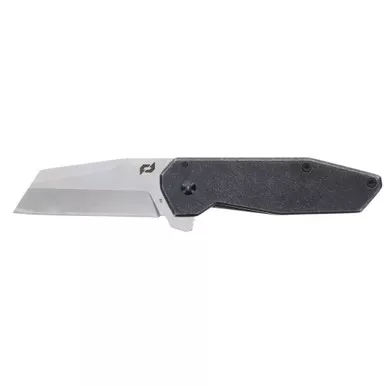Schrade Beta Class Slyte Compact Flipper Knife - 2.4" D2 Satin Wharncliffe Blade, Black Stonewash Steel Handles - 1182277