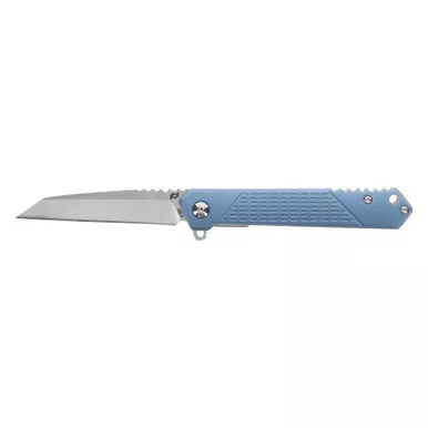 Schrade Delta Class Inert Flipper Knife - 3.25" AUS-10 Satin Wharncliffe Blade, Blue Aluminum Handles - 1159320
