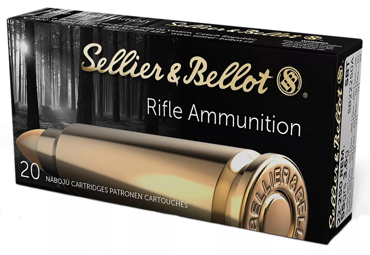 Sellier & Bellot SB22250A Rifle22-250Rem 55gr Sierra GameKing Boat Tail Soft Point 20 Per Box/25 Case