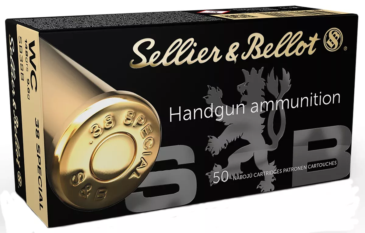 Sellier & Bellot SB38B Handgun38Special 148gr Wadcutter 50 Per Box/24 Case