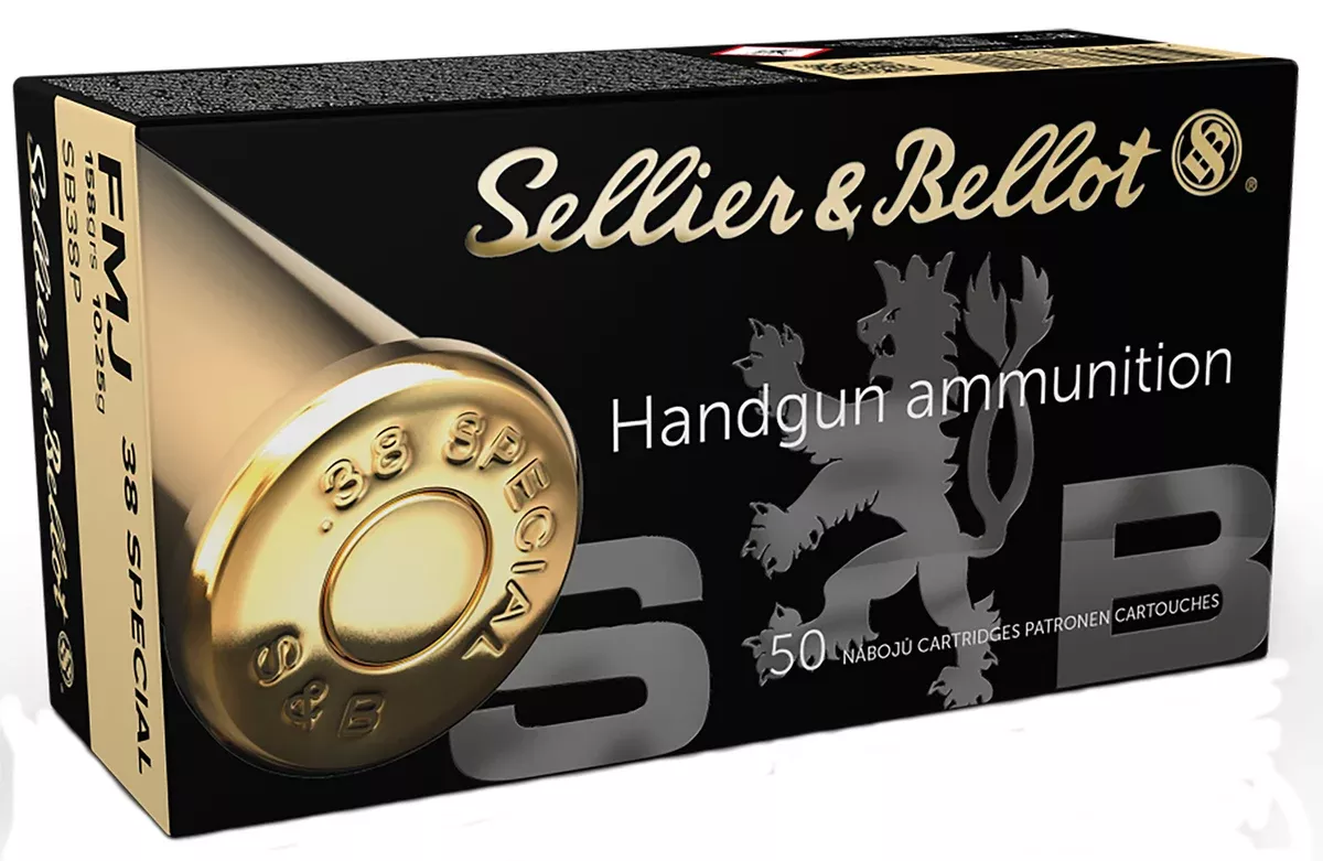 Sellier & Bellot SB38P Handgun38Special 158gr Full Metal Jacket 50 Per Box/20 Case