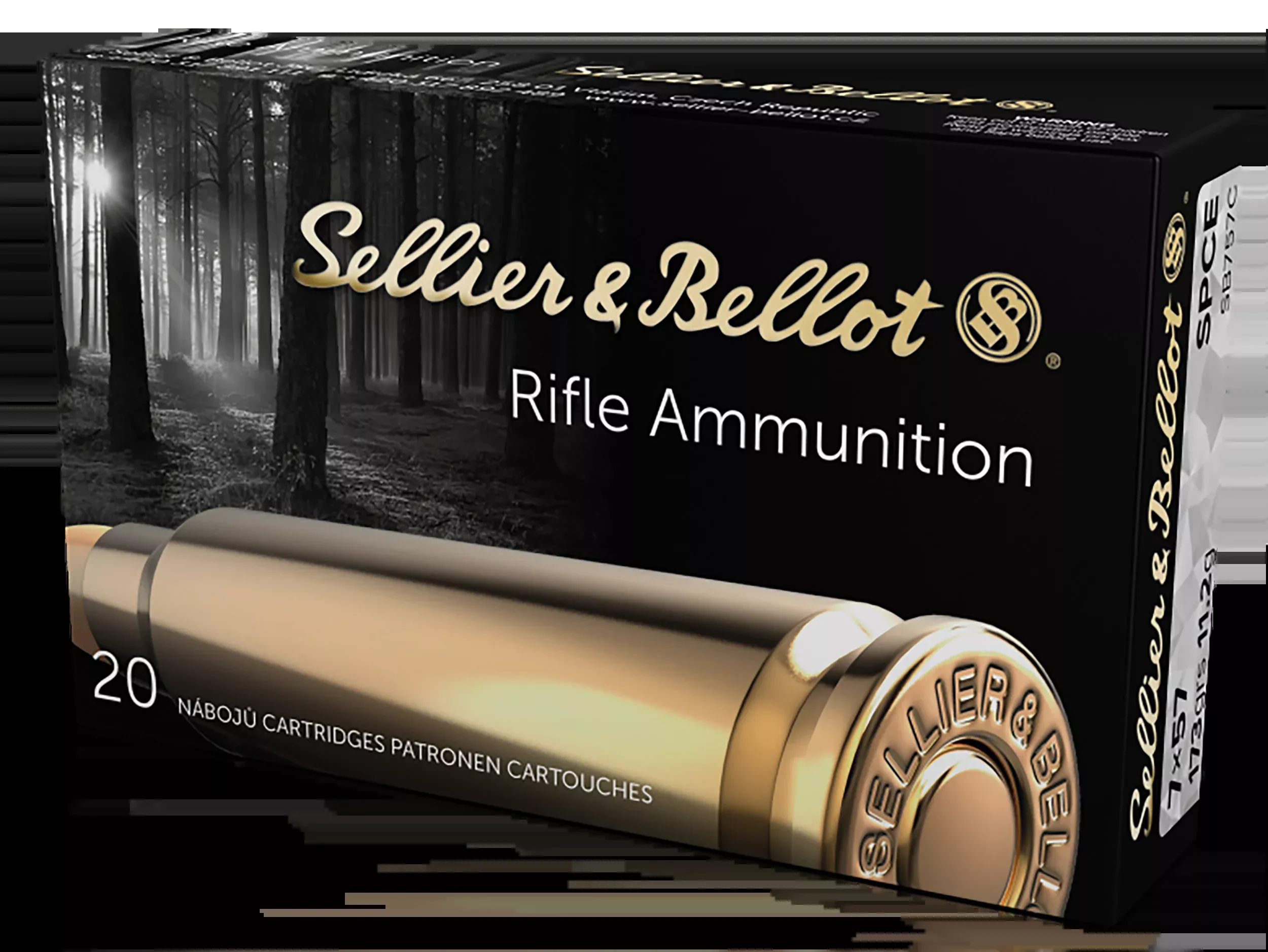 Sellier & Bellot SB757C Rifle 7x57mm Mauser 173gr Soft Point Cut-Through Edge 20 Rd - Box or Case