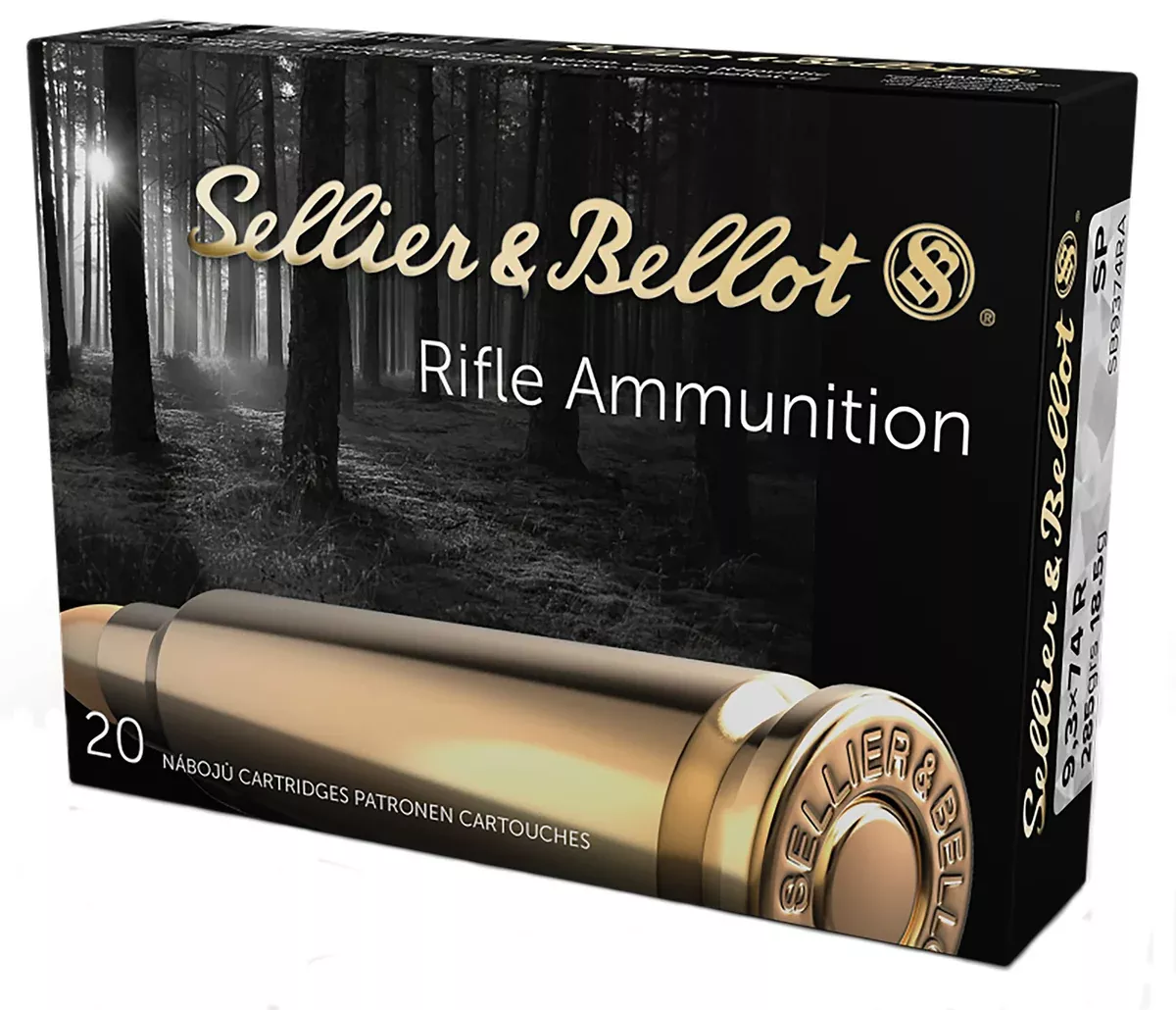 Sellier & Bellot SB9374RA Rifle9.3mmx74R 286gr Soft Point 20 Per Box/18 Case