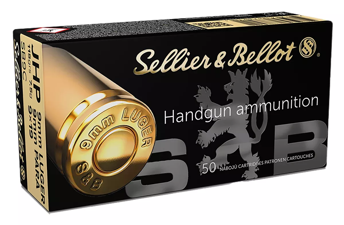 Sellier & Bellot SB9C Handgun9mmLuger 115gr Jacketed Hollow Point 50 Per Box/20 Case