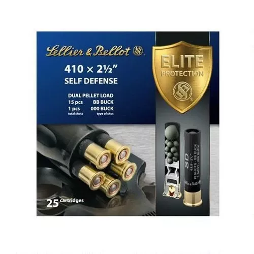 Sellier & Bellot Self Defense .410 2-1/2 inch 000 Buck 15 Pellet 25 Rnd Box