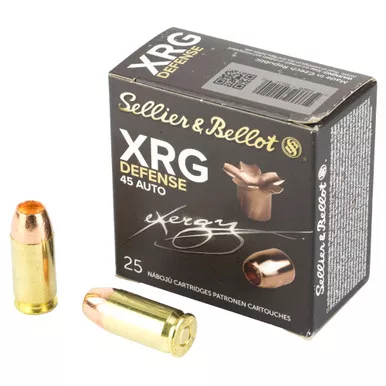 Sellier & Bellot XRG 45 ACP 165 Grain Solid Copper Hollow Point - 25 Round Box