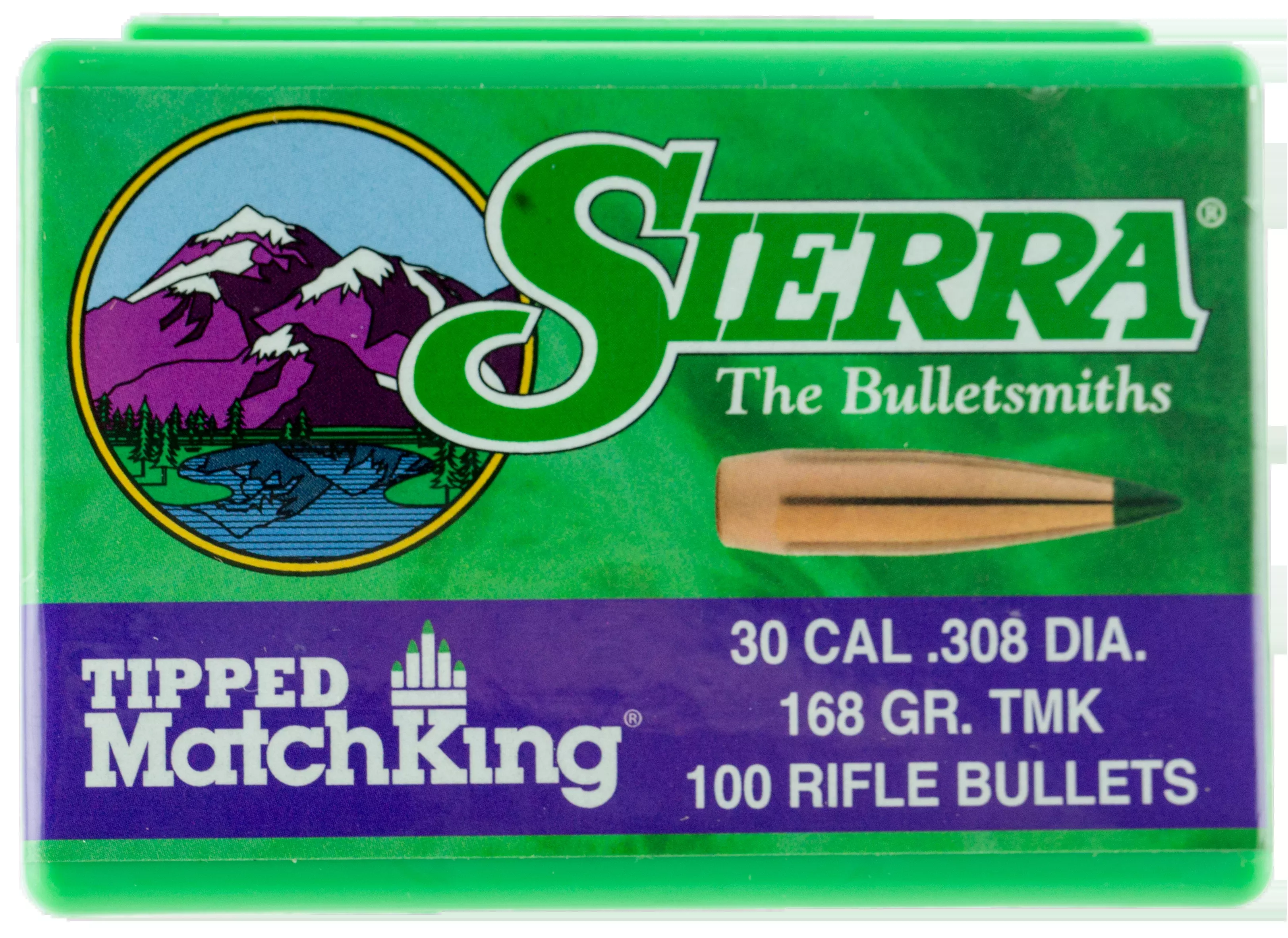 Sierra 7768 Tipped MatchKing 30 Cal .308 168gr Reloading Bullets - 100/Box