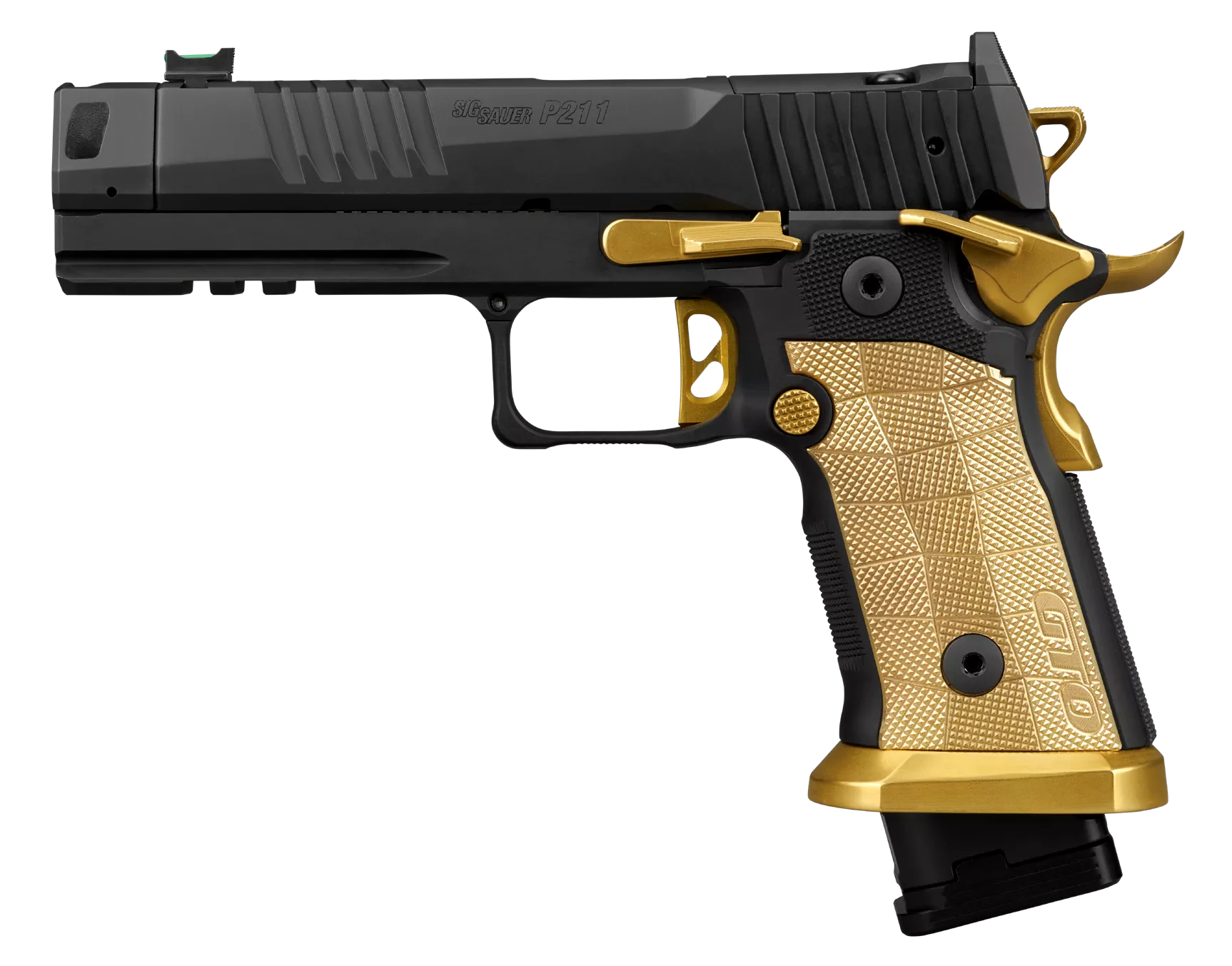 Sig Sauer 211F-9-GTO-SC P211 GTO Spectre Comp Full Size 9mm Luger 23+1 4.40" Black Bull Barrel w/MACH3D Compensator, Black Nitron Stainless Steel Optic Ready/Serrated Slide & Frame w/Picatinny Rail, C
