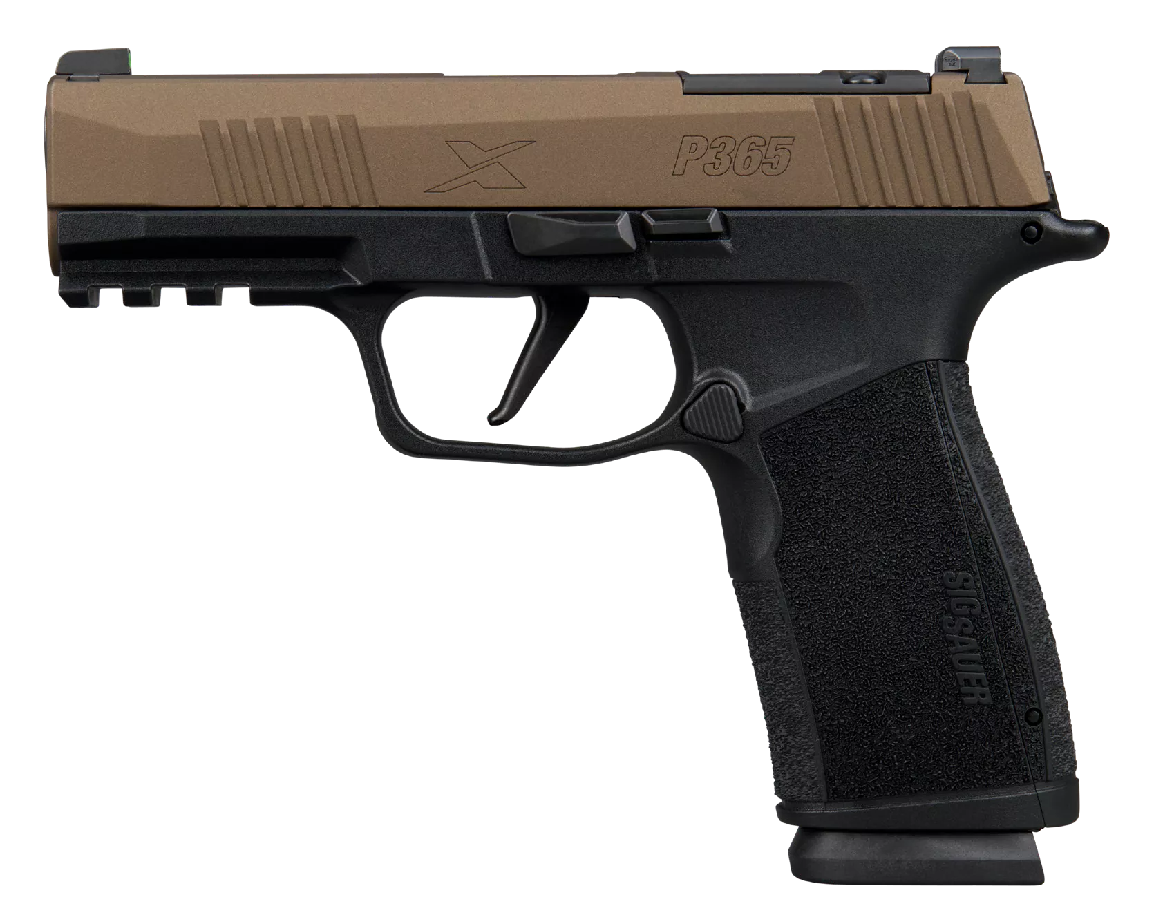 Sig Sauer 365XCA9FBZXR3 P365 XMacro Compact 9mm Luger 17+1 3.70"Bronze Cerakote w/Freedom Engraving Stainless Steel Optic Ready/Serrated Slide, Black Stainless Steel Frame w/Beavertail & Picatinny R