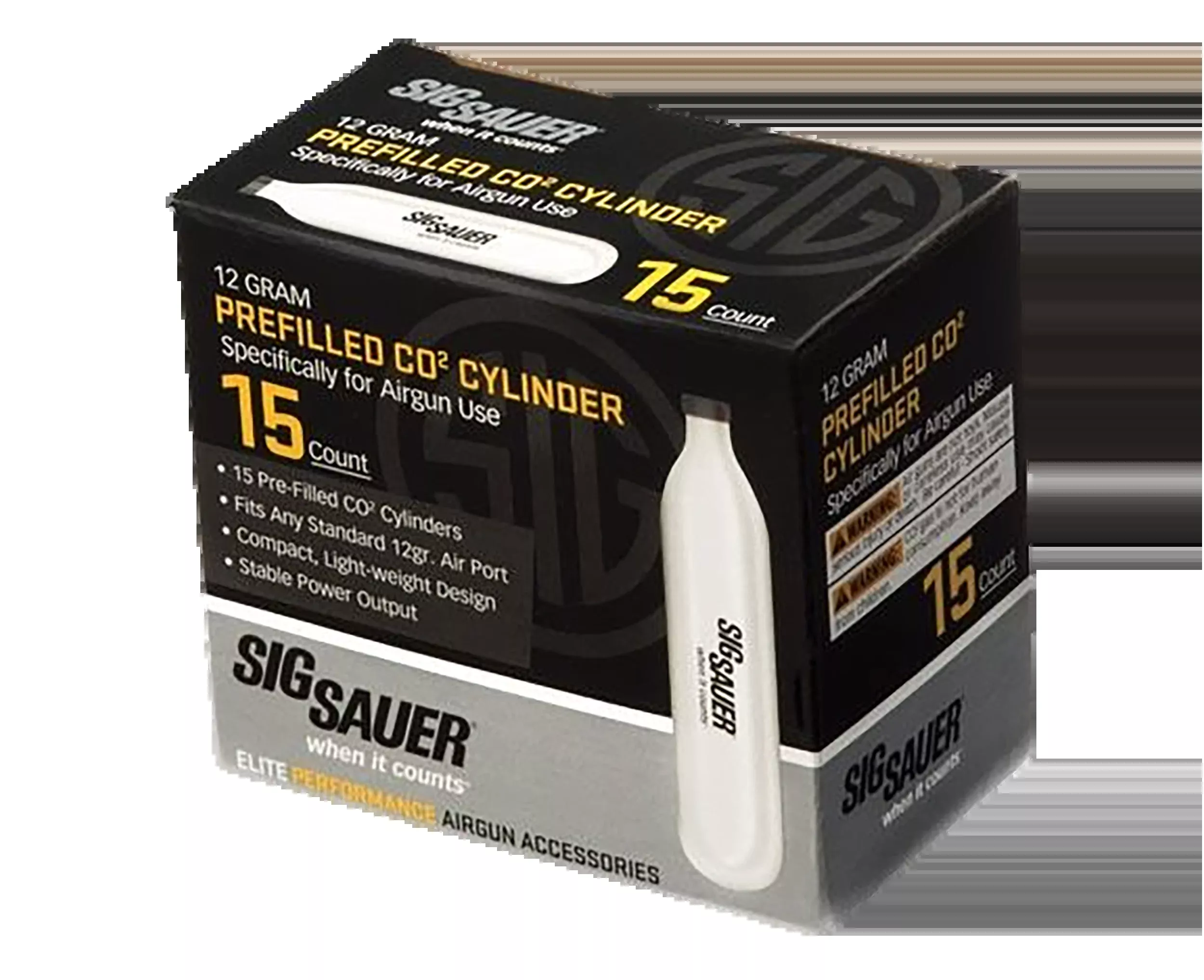 Sig Sauer Airguns AC1215 CO2 Cylinders 12 gram 15 Per Pack