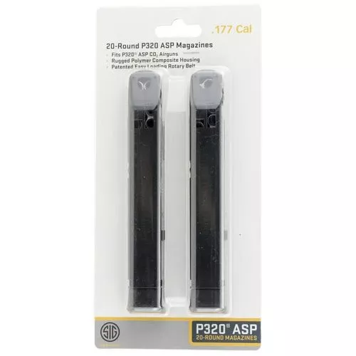 Sig Sauer Airguns AIRAMPC17720 P320 Air Pistol.177 Pellet P320 Air Pistol 20rd Black Detachable 2 Pack