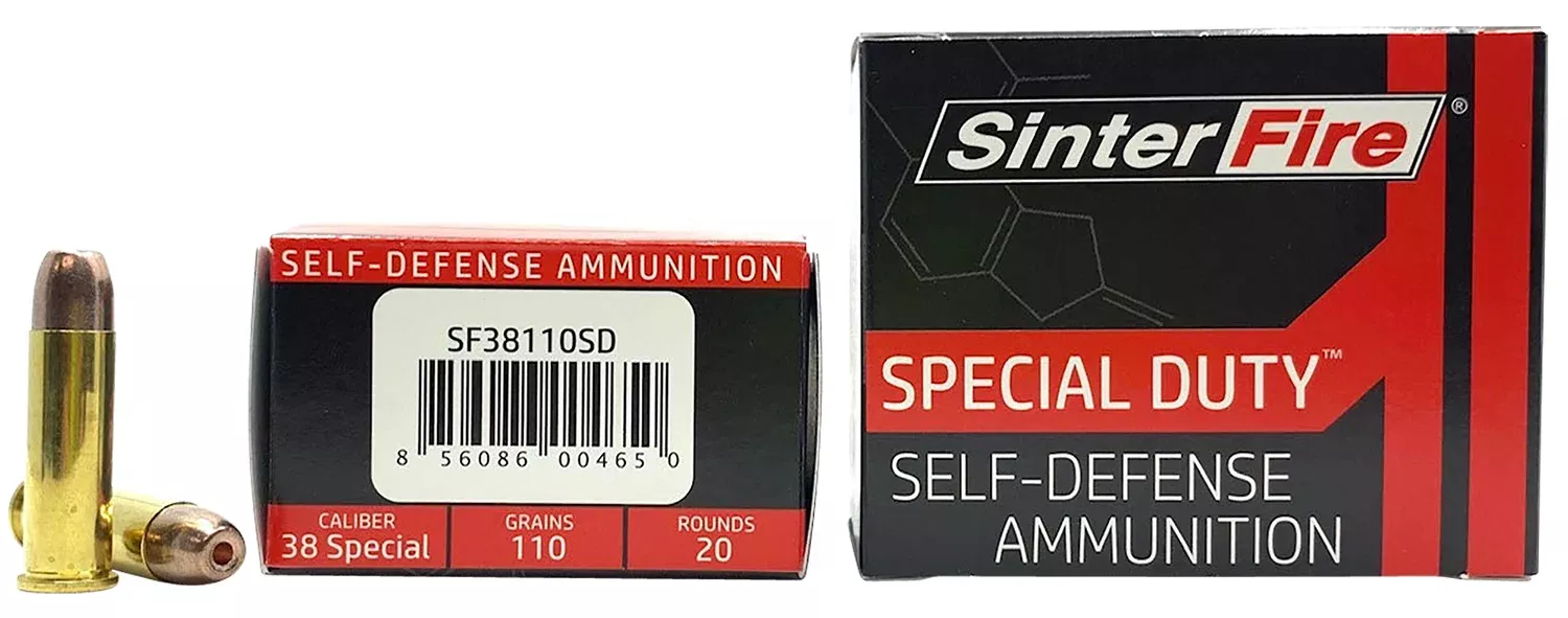 SinterFire Inc SF38110SD Special Duty (SD)38Special 110gr Lead Free Frangible Hollow Point 20 Per Box/10 Case