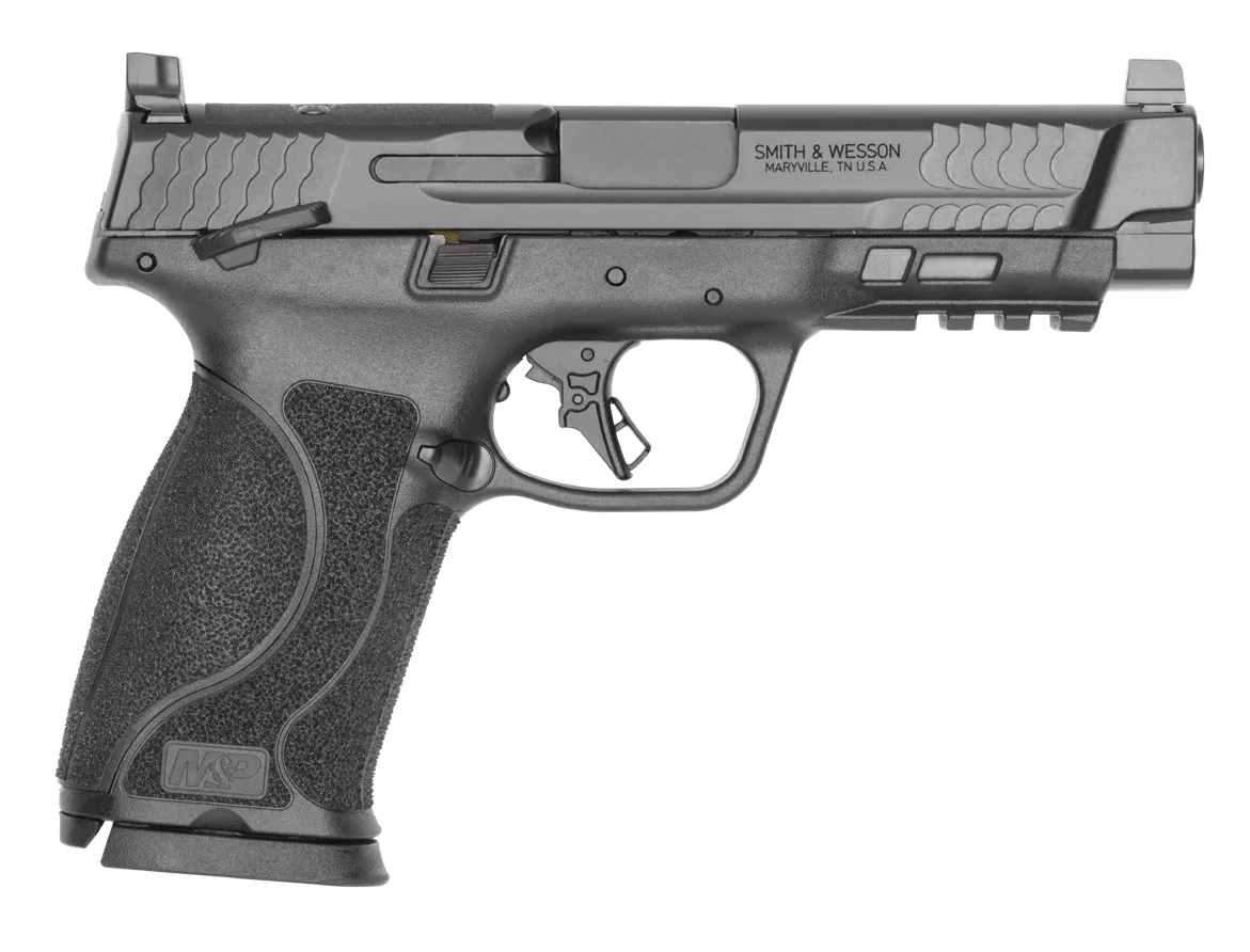 Smith & Wesson 14505 M&P M2.0 Full Size 10mm Auto 10+1 4.60" Black Armornite Stainless Steel Barrel & Optic Cut/Serrated Slide, Black Polymer Frame w/Picatinny Rail, Interchangeable Palmswell Grip