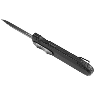 SOG Pentagon OTF Blackout - 3.79" S35VN Black Double Edge Dagger Blade, Black Aluminum Handles