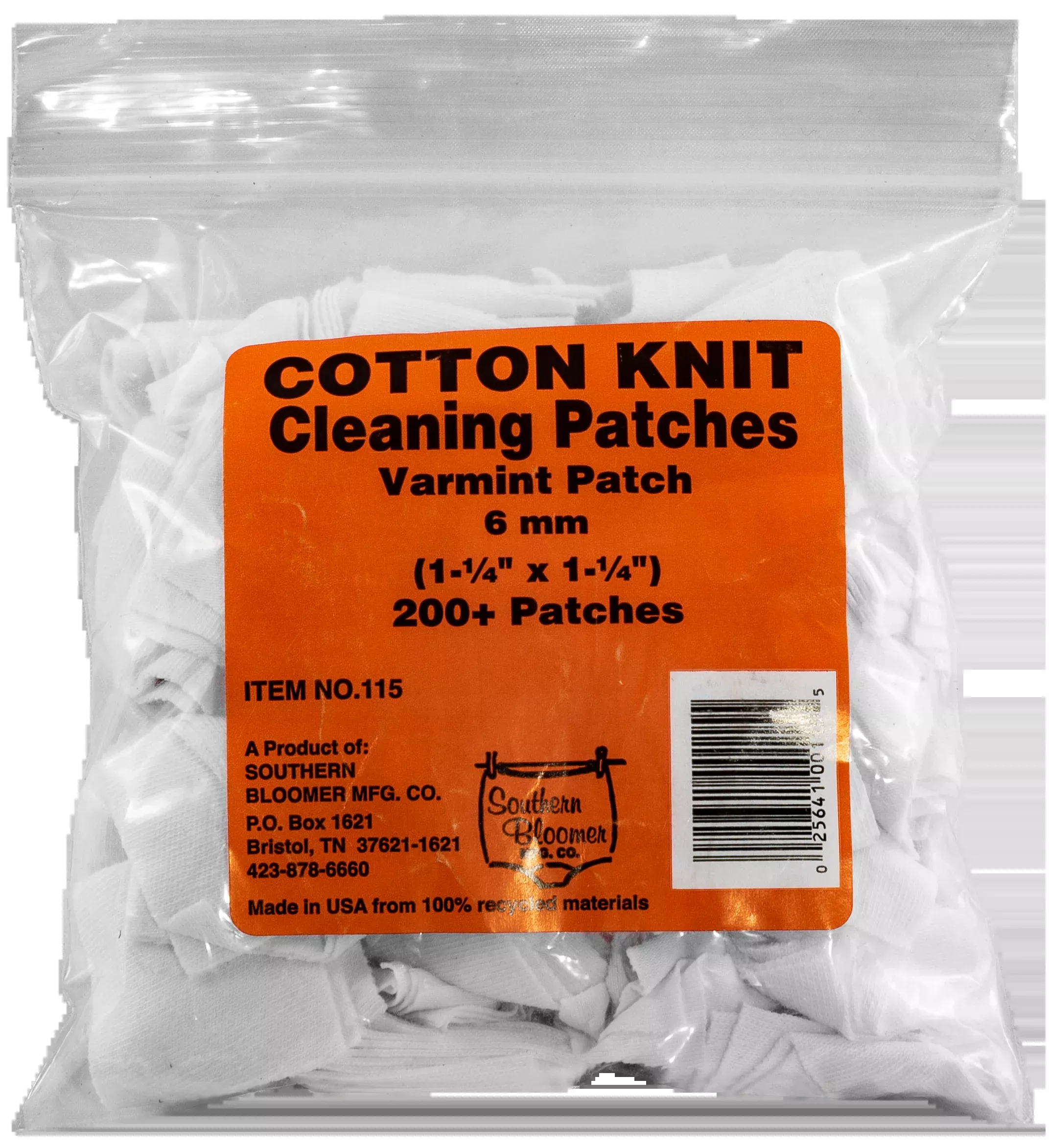 Southern Bloomer 115 Cleaning Patches 6mm Cotton 200 Per Pack