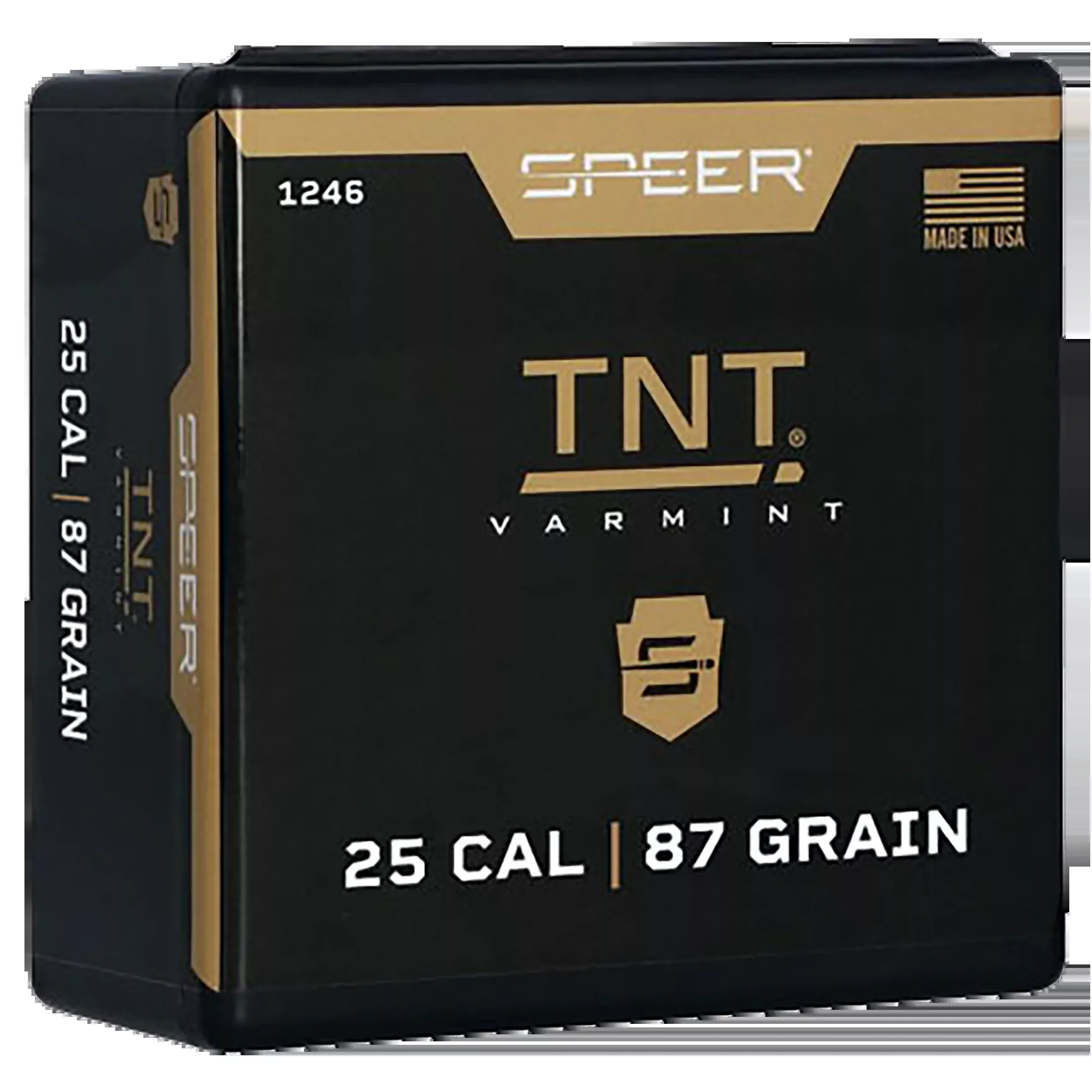 Speer Ammo 1246 TNT .25 Cal .257 87gr Jacketed Hollow Point Rifle Reloading Bullets - 100/Box