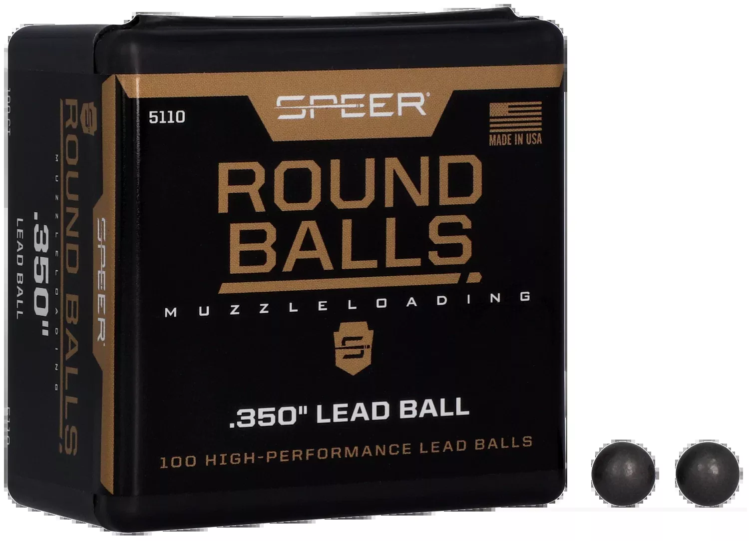 Speer Ammo 5110 Lead Balls 36 Cal .350" 64gr Round Ball - 100/Box