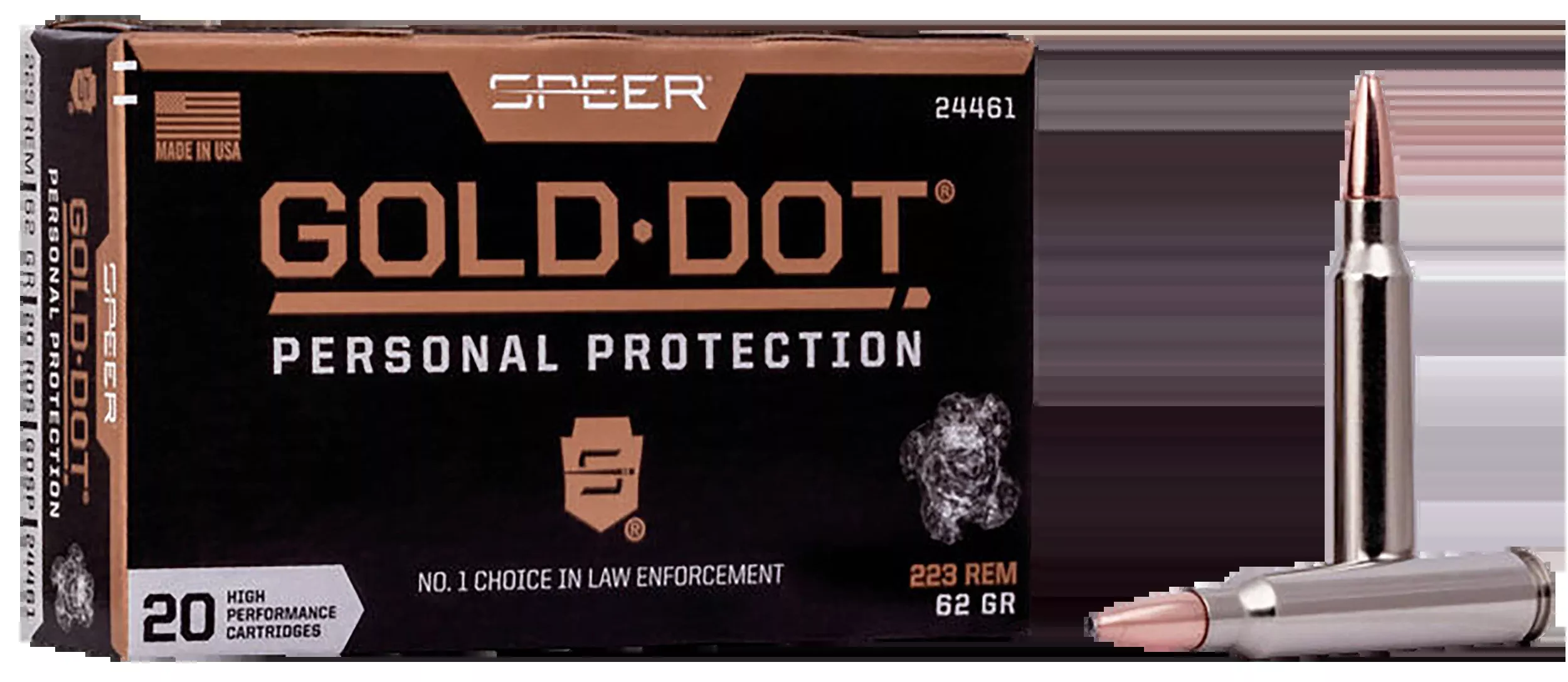 Speer Ammo Gold Dot Personal Protection 223 Rem 62gr Soft Point 20rd Box - Box or Case