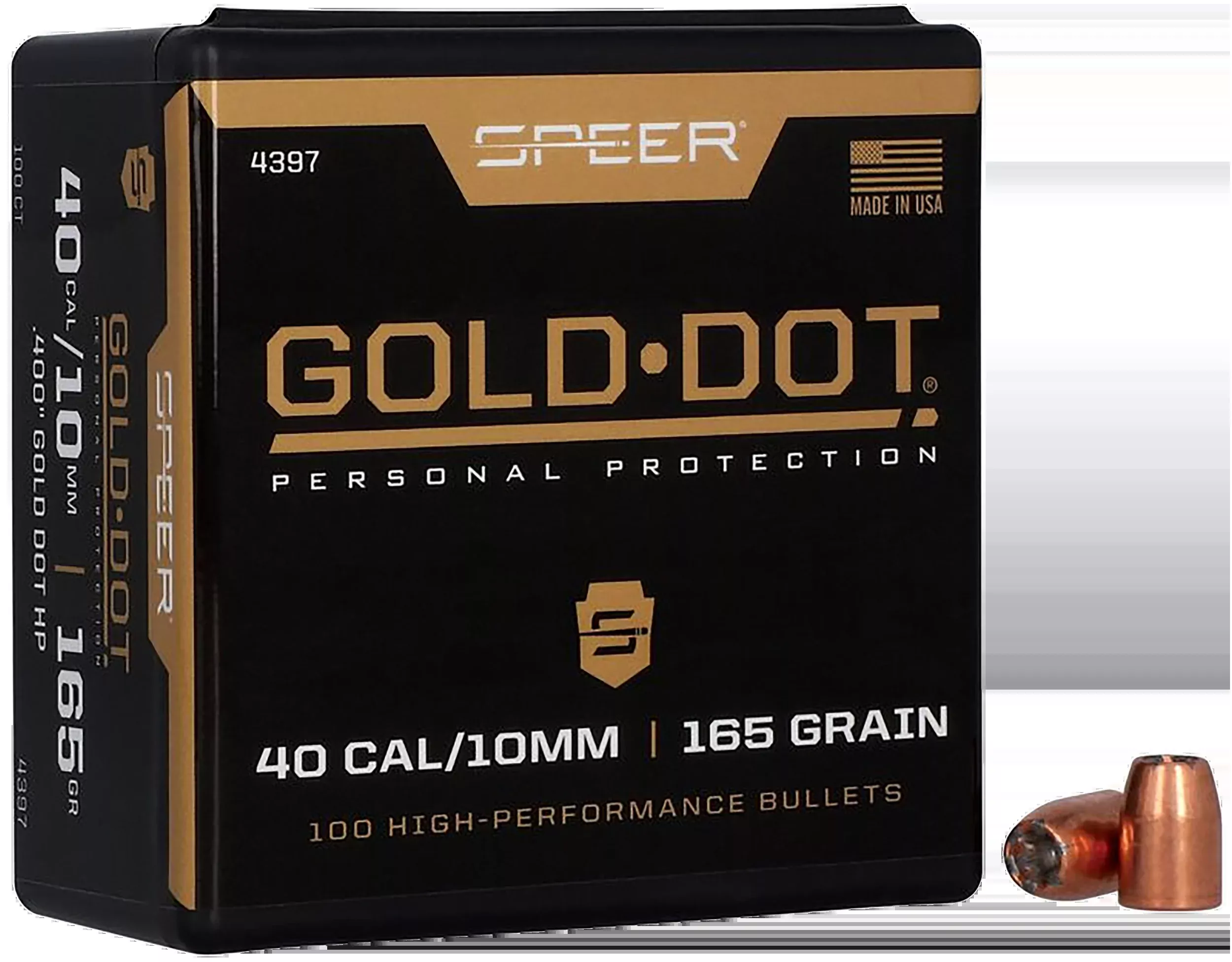 Speer Ammo Gold Dot Personal Protection .40 Cal .400 165gr Hollow Point Bullets - 100/Box