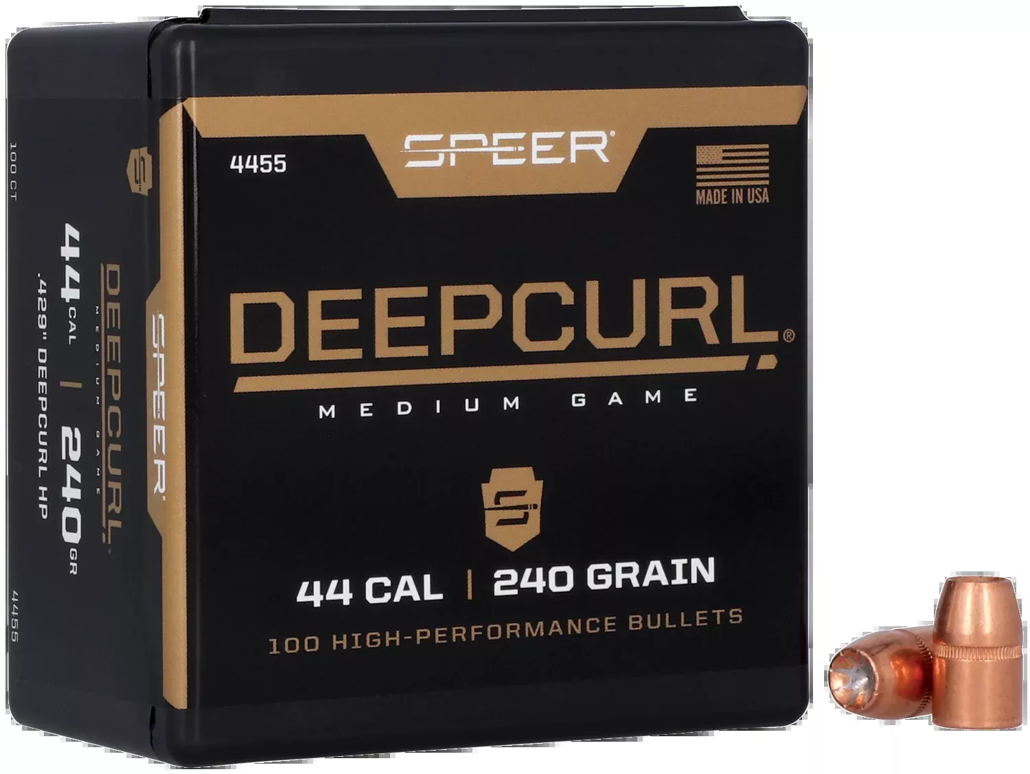 Speer DeepCurl 44 Cal .429" 240gr Hollow Point Reloading Bullets - 50/Box