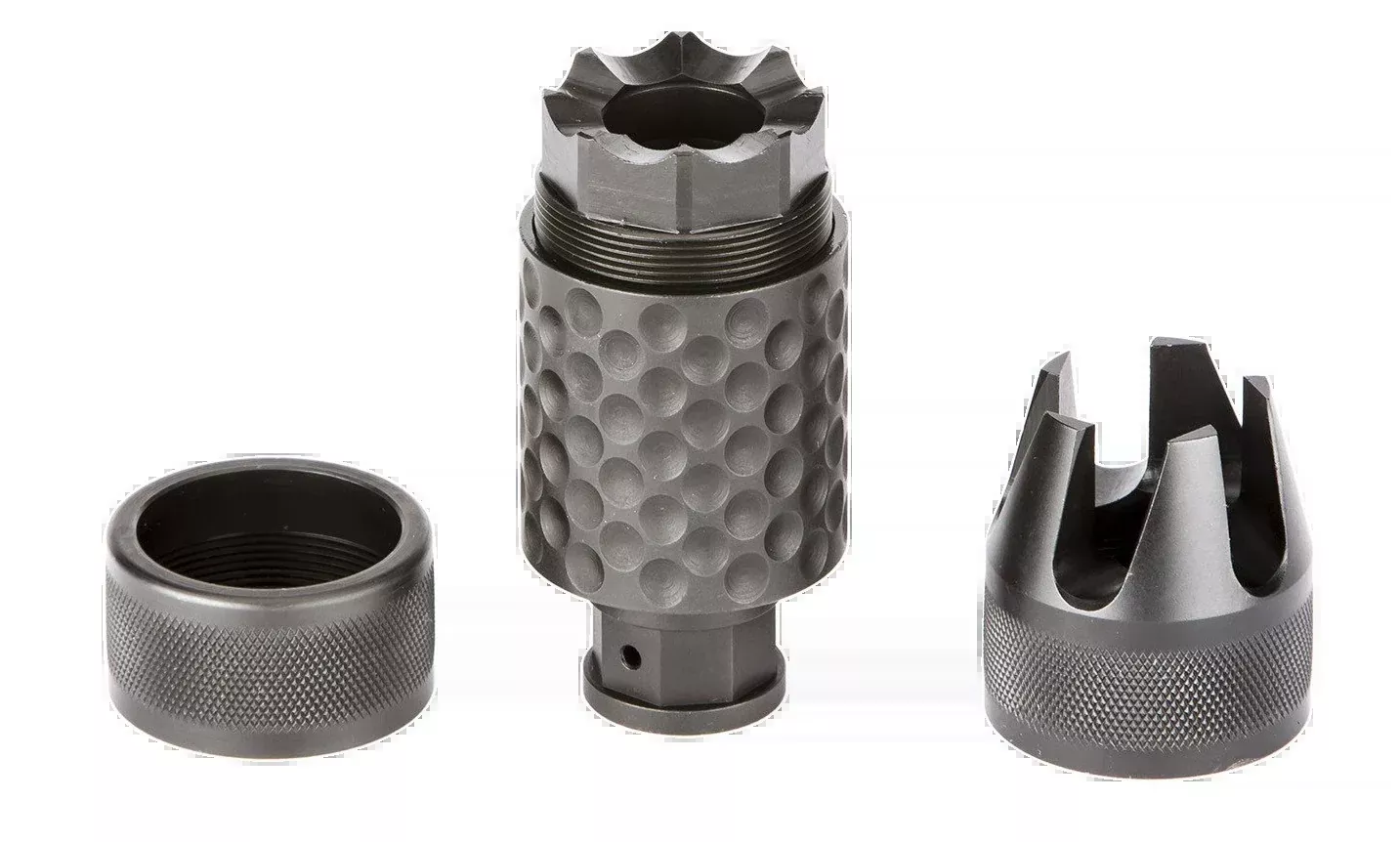 Spikes Barking Spider 2 .30 Cal Muzzle Brake, Black Nitride 4140 Steel, 5/8-24 Thread SAKB0200