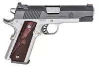 Springfield Armory Px9117l 1911 Ronin 9mm Luger 4.25 " 9 + 1 Satin Aluminum Cerakote Frame Blued Carbon Steel With Rear Serrations Slide Crossed Cannon Wood Laminate Grip