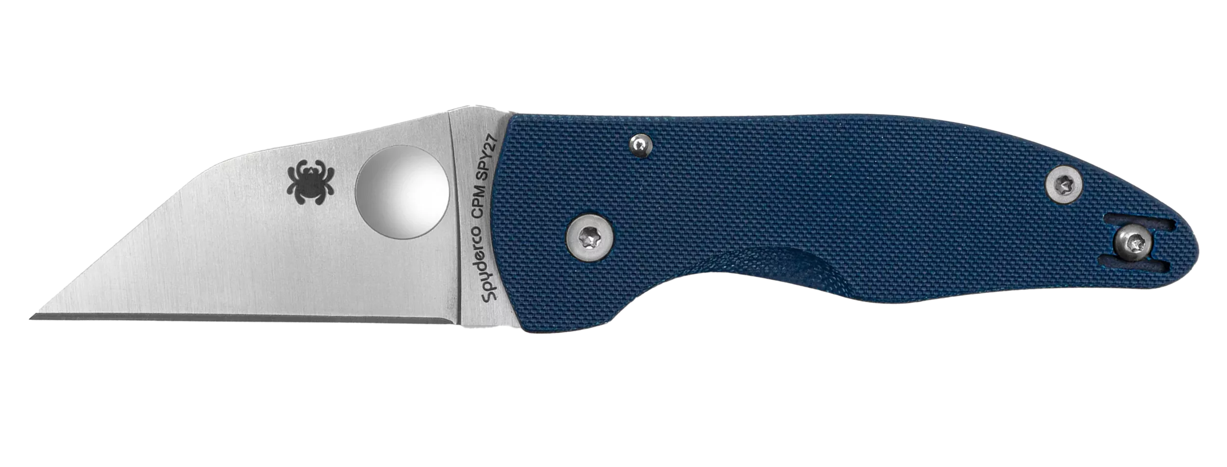 Spyderco C264GPCBL MicroJimbo2.45" Folding Wharncliffe Plain Satin CPM SPY27 SS Blade, Cobalt Blue G10 Handle