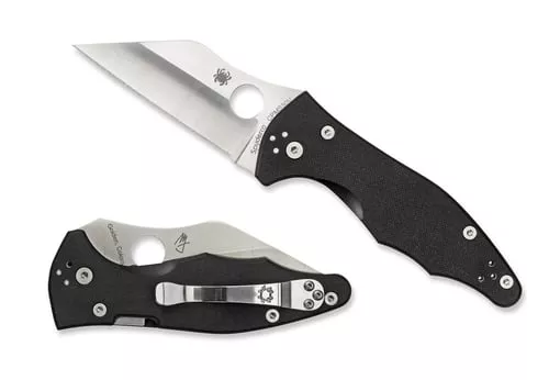 Spyderco C85GP2 Yojimbo 23.20" Folding Wharncliffe Plain Satin CPM S30V SS Blade/ Black Textured G10 Handle Includes Pocket Clip