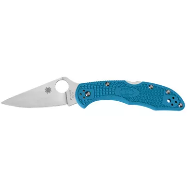 Spyderco Delica 4 Folding Knife - 2.875" VG10 Satin Blade, Blue FRN Handles - C11FPBL