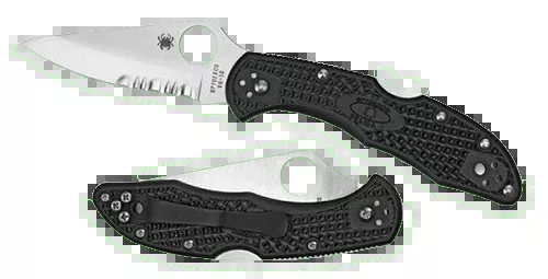 Spyderco Delica 4 Lightweight 2.88" VG-10 Serrated Drop Point FRN Black Folding Knife