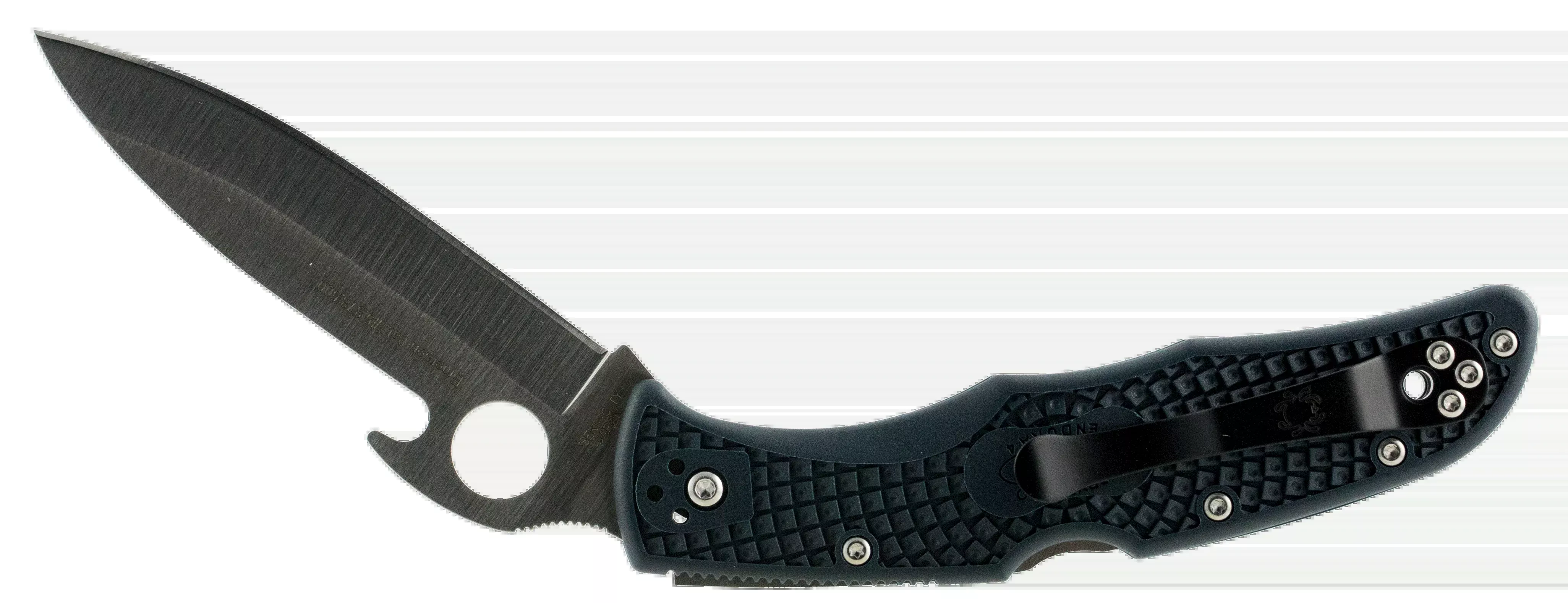 Spyderco Endura 4 Lightweight 3.81" VG-10 Drop Point Plain Gray FRN Folding Knife - Emerson Opener