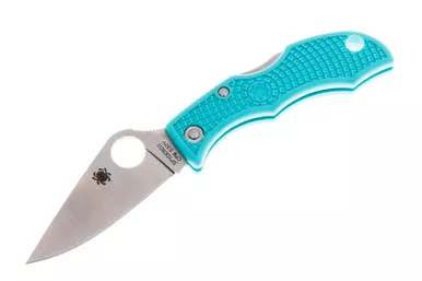 Spyderco Limited Edition Ladybug 3 Knife - 1.94" S30V Satin Plain Blade, Teal FRN Handles - LTLP3