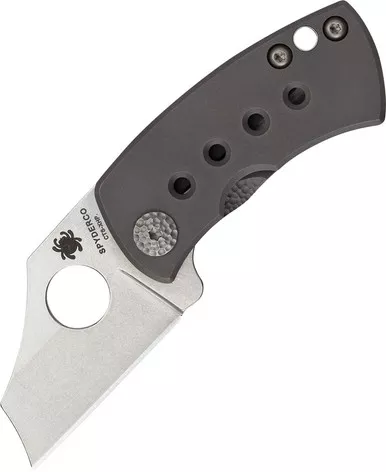 Spyderco McBee Folding Knife - 1.52" CTS-XHP Wharncliffe Plain Blade, Milled Titanium Handles - C236TIP