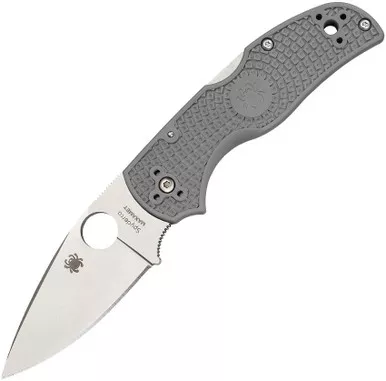 Spyderco Native 5 Lightweight Folding Knife - 2.95" Maxamet Satin Plain Blade, Gray FRN Handles - C41PGY5