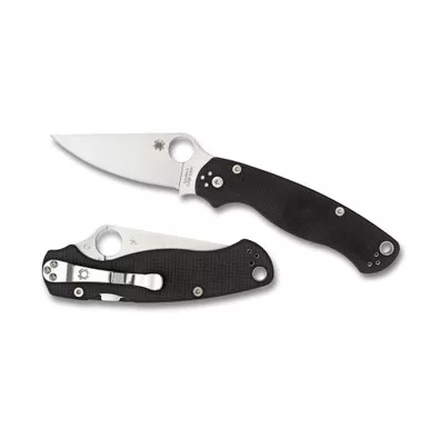 Spyderco Para Military 2 Folding Knife - 3.42" CPM-S45VN Satin Plain Blade, Black G10 Handles, Compression Lock - C81GP2