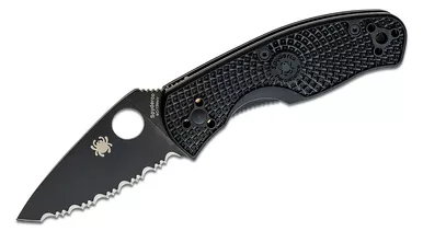 Spyderco Persistence Lightweight Folding Knife - 2.77" SpyderEdge Black Blade, Black FRN Handles