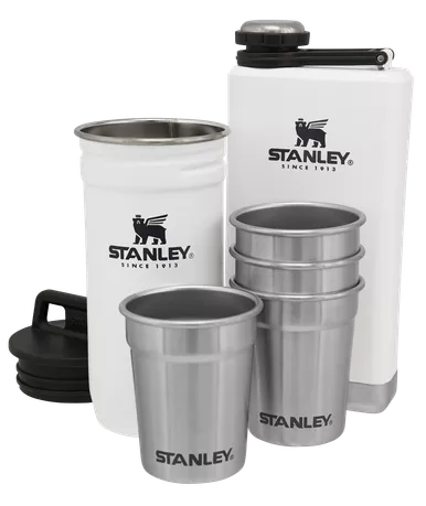 Stanley Adventure Pre-Party Shotglass Flask Set - Polar White
