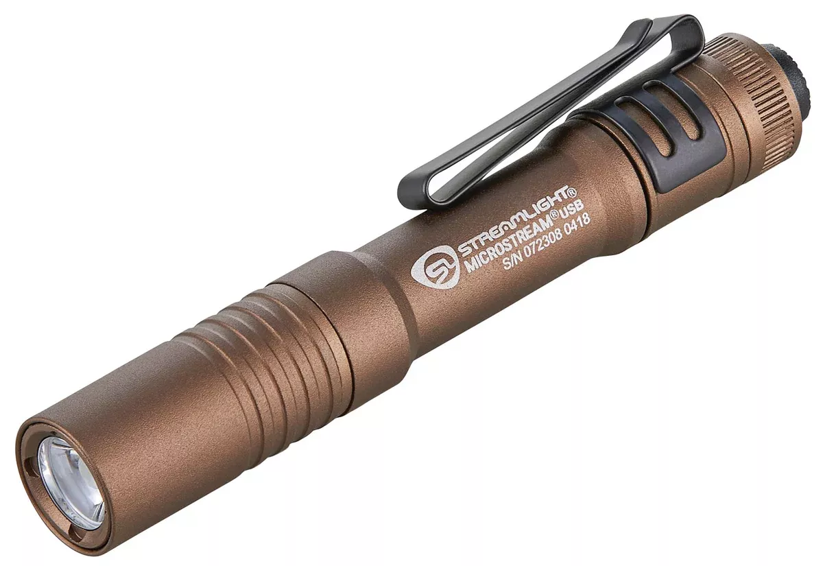 Streamlight 66608 MicroStream USB Pocket LightCoyote 50/250 Lumens White C4 LED